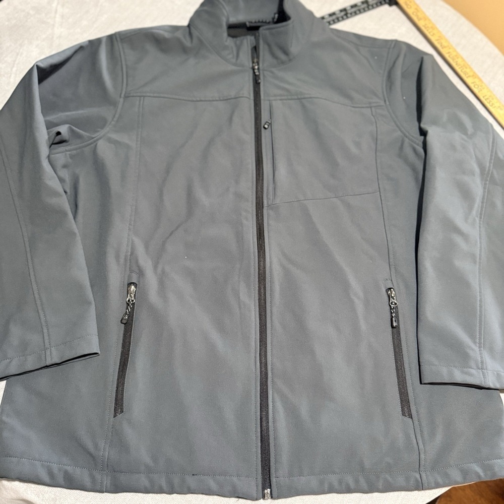 Swiss Tech Men's 2XL Gray Soft Shell Jacket Full Zip Fleece Lined Coat XXL